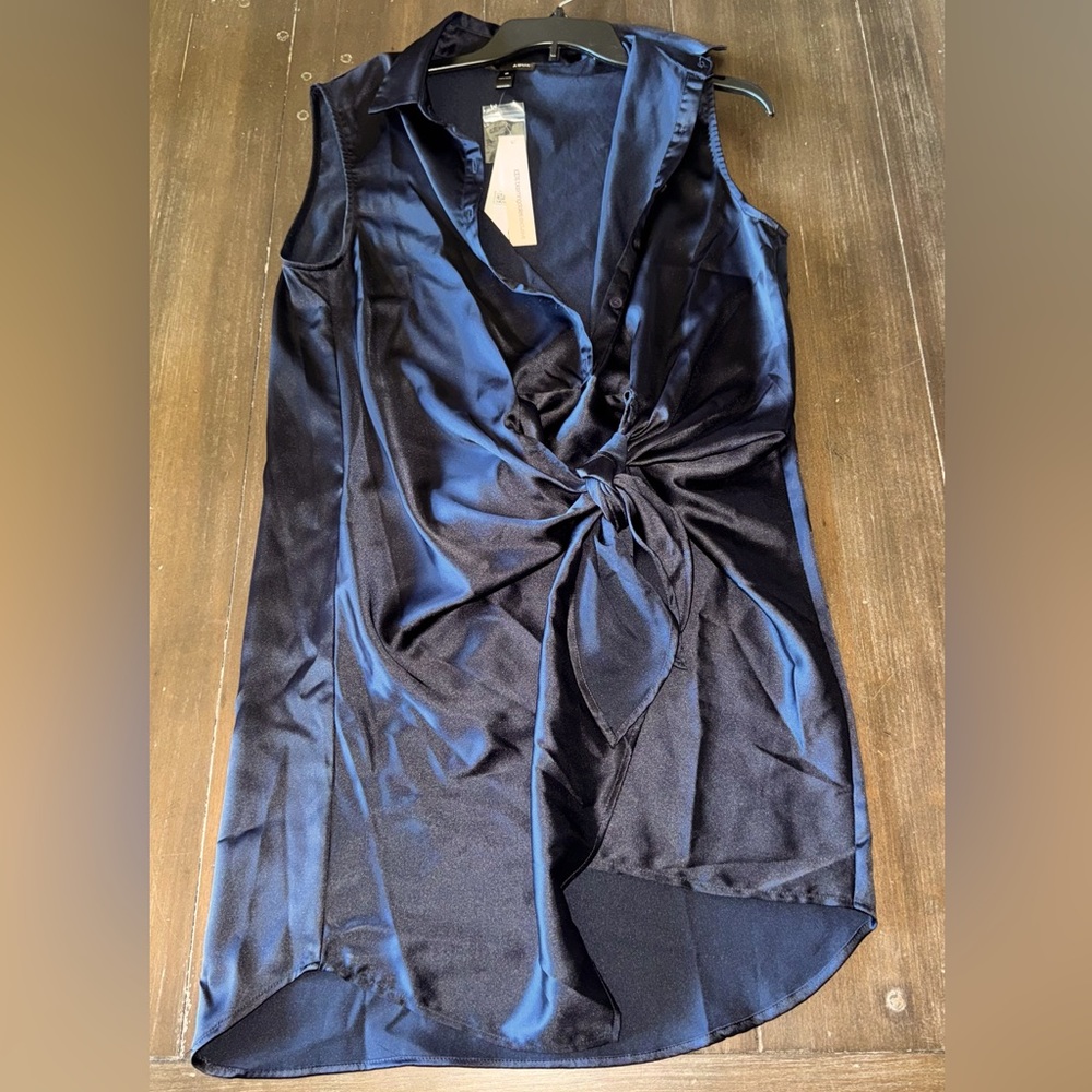 Aqua Women's Sleeveless Dress - 100% Exclusive - NAVY - Size M